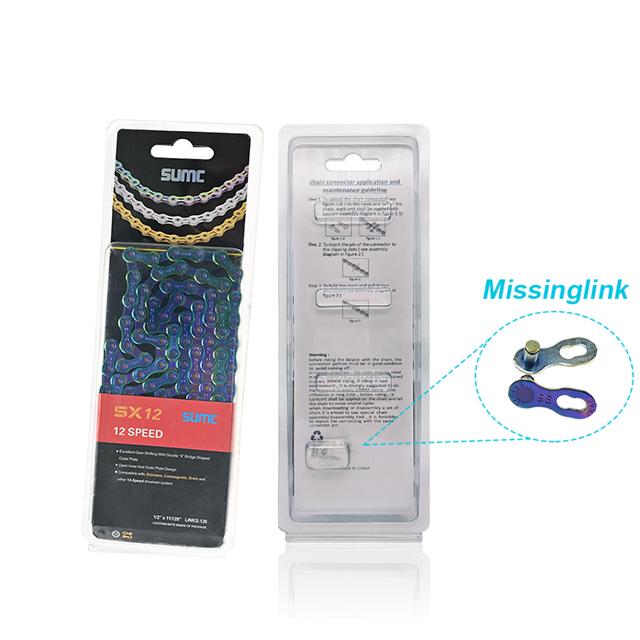 SUMC Multi-Colored SX9/10/11/12/13 Speed Hollow Semi-Hollow Magic Buckle Road Bike MTB Compatible 116/126 Bicycle Chain