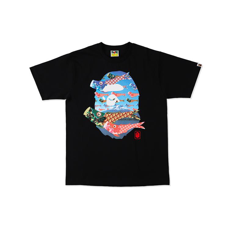 Bape Koinobori Флаги-карпы Футболка с головой обезьяны 0ZXTEM11032XG