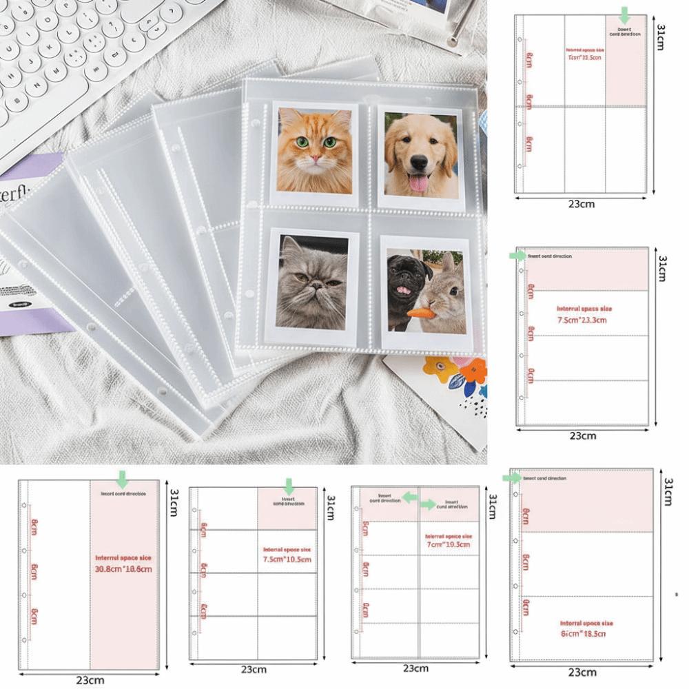 10PCS Multiple Pockets A4 Kpop Photocard Binder Transparent Multiple Pockets Sleeve Card