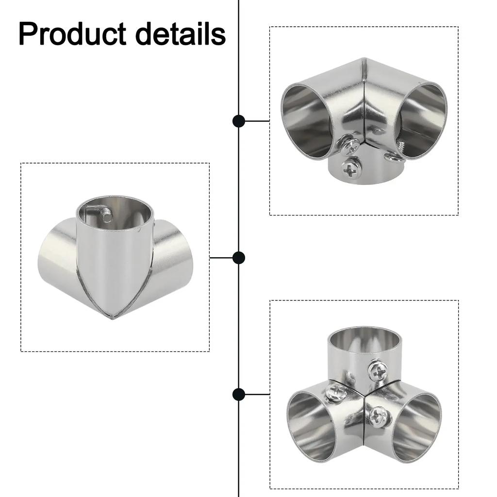 Stainless Steel Pipe Connector Clothes Rail Clothes Flange Seat Hanging Clothes Pole Fixed Socket Wardrobe Clothes Rail Bracket