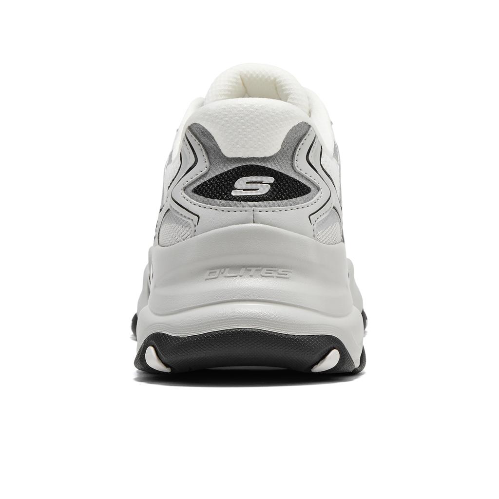 Skechers DLites 5.0 Удобная посадка Обувь Панда Пятое Поколение Серия Звуковых Волн Нескользящие Дышащие Папины Кроссовки Мужские кроссовки Белый Черный 232424-WBK