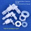 Pagoda Perforated Elbow Connector + Silicone Gasket Aquarium Tank Adapter Garden Water Hose Joint M6~G1/2 Thread To 2.4-11.1mm