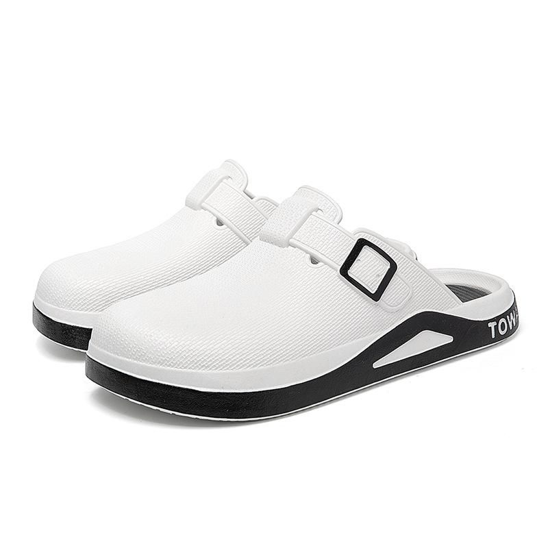 Полускользящие закрытые тапочки для мужчин летняя одежда для отдыха модные сандалии мужские ленивые туфли нескользящие сандалии с толстой подошвой