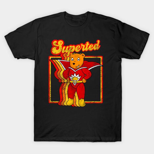 Men Black Print T-shirt Superted No-Cut Transfer Paper Print Cotton Tshirt