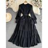 Spring and Autumn Lantern A- Line Elegance Large Swing Dress