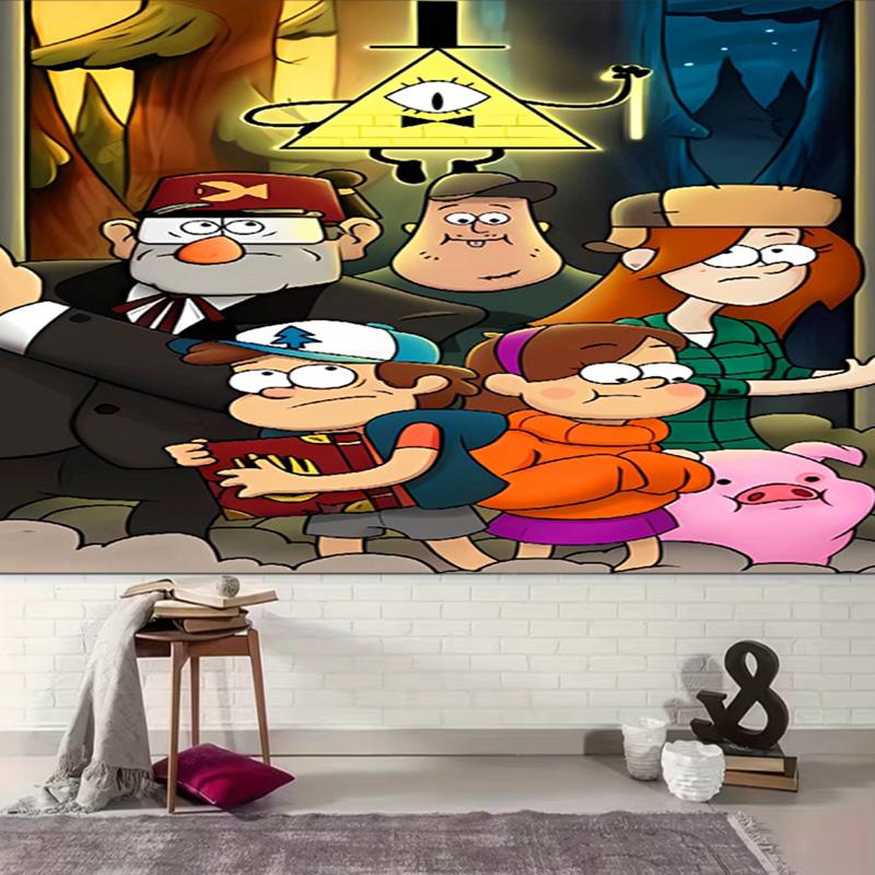 1pc Gravity Falls Tapestry, Living Room, Bedroom, Office, Party Decor, Ideal Festive Gift