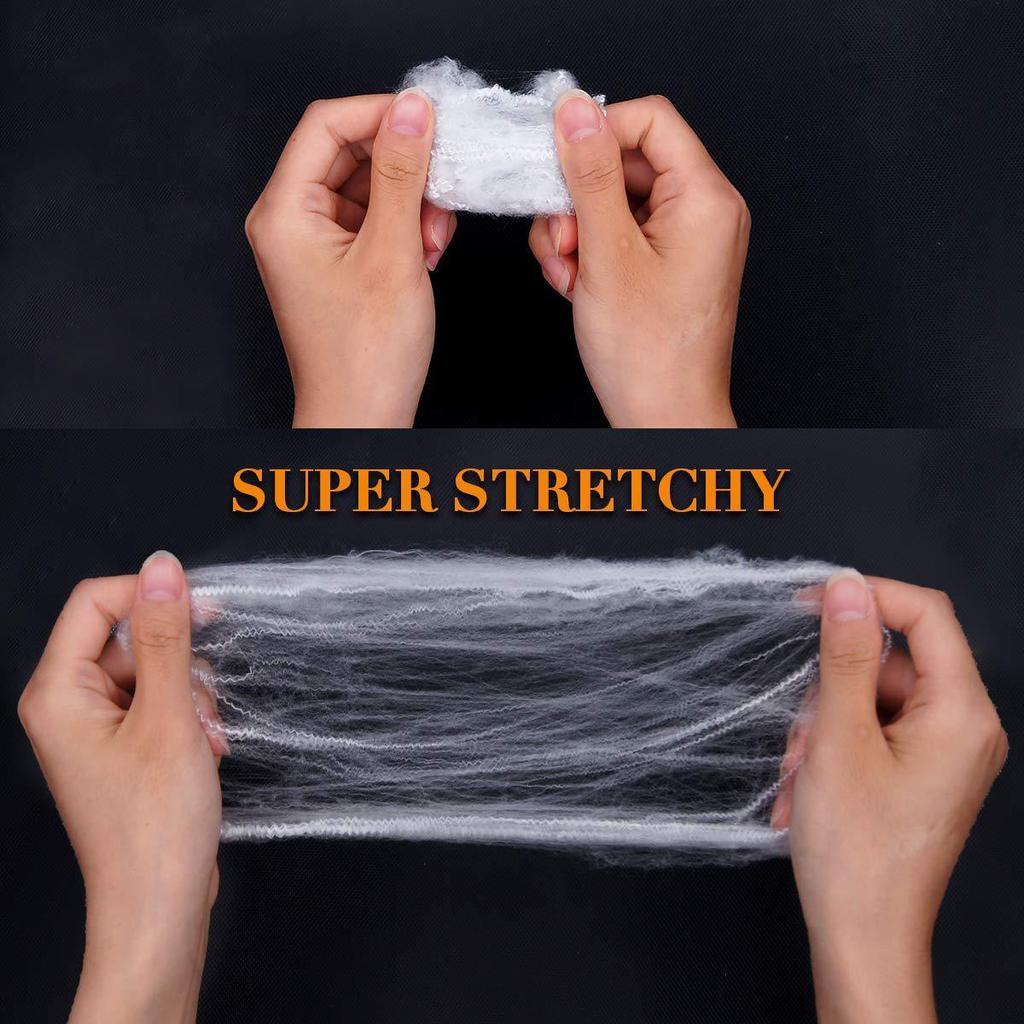 Artificial Spider Web Halloween Decoration Scary Party Scene Props White Stretchy Cobweb Horror House Home Decora Accessories