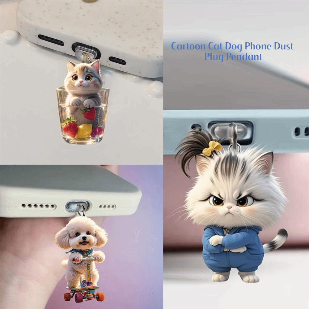 Мультяшный дизайн Животное Заглушка-подвеска для decoration телефона Iphone/Android