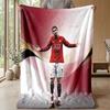 Cristiano Ronaldo Printed Flannel Blanket Skin Friendly Warm Decorative Throw for Indoor Couch Bed Daily Use