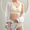 Высококачественный цельный бесшовный комплект с бюстгальтером контрастного цвета, женское нижнее белье, сексуальные трусы, беспроводной мягкий бюстгальтер