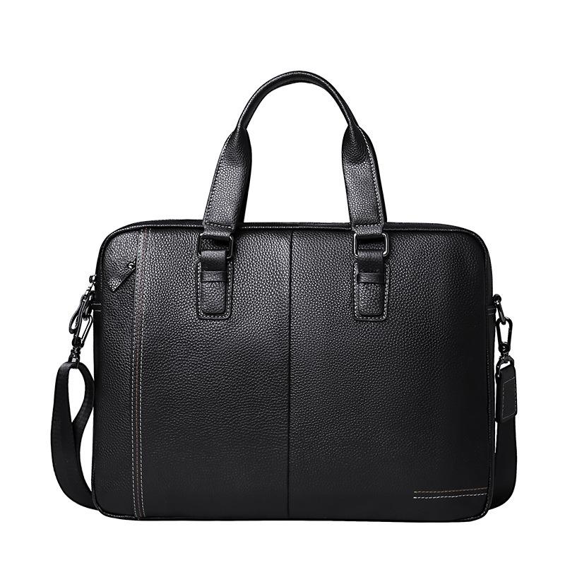Genuine Leather Men's Casual Large Capacity Men's Tote Top Layer Cowhide Business Briefcase Fashion Crossbody Bag Trend