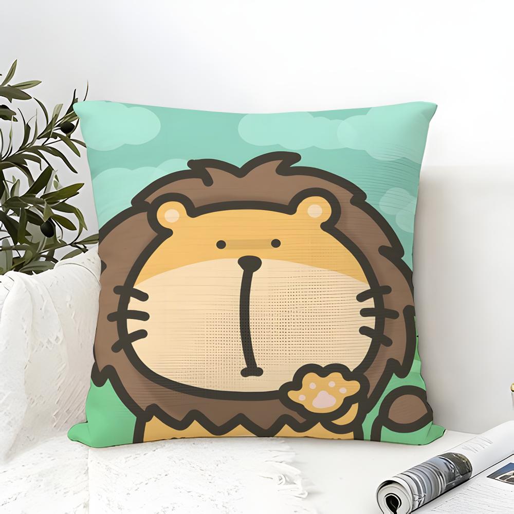 Funny And Quirky Party Animals Pillow Case Cotton Linen Fabric Square Zipper Pillowcase Home Decorative Living Room