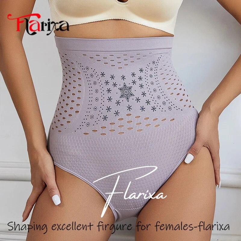 Flarixa Seamless High Waist Tummy Control Panties Wome's Shaping Pants Comfortable Slimming Briefs Breathable Hip Lift Underwear
