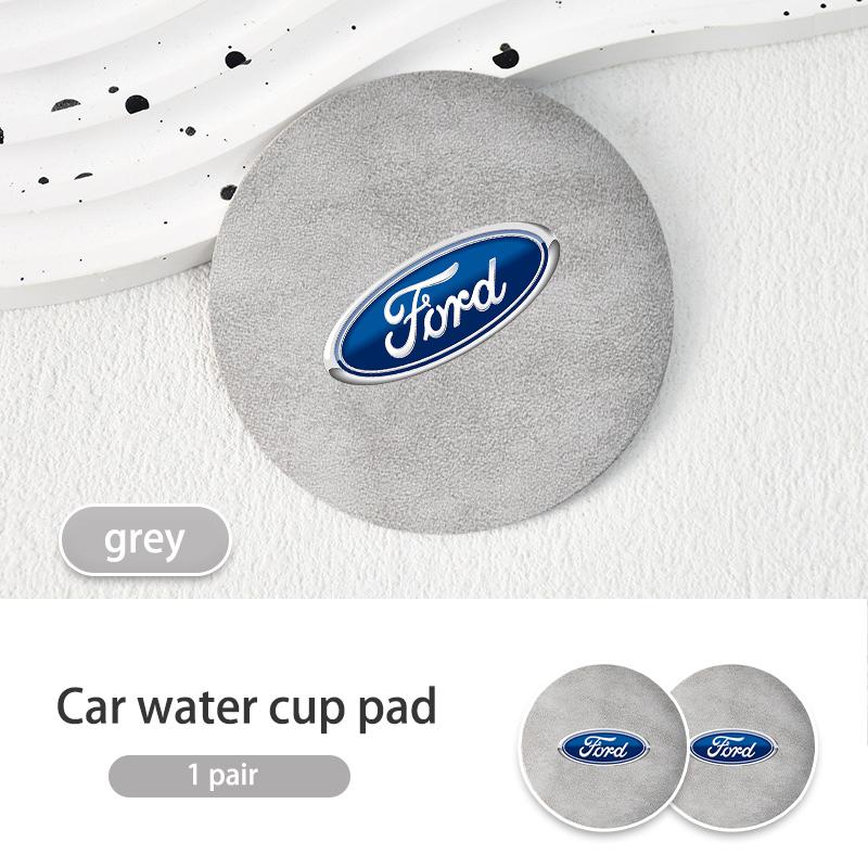 PCKF8 2pcs Car Coaster Water Cup Holder Mat Anti-slip Pad Accessories For Ford Escape Ecosport Fusion Explorer Expedition Taurus