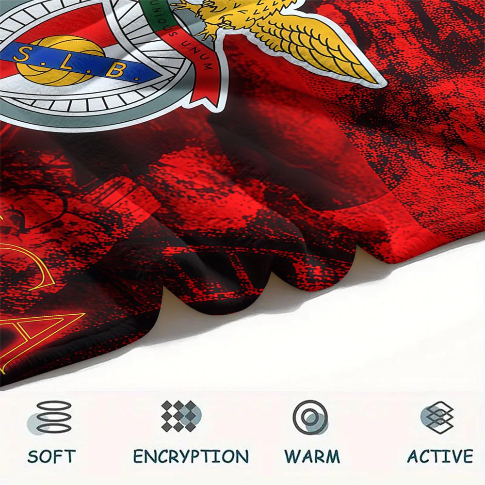 S.L. Benfica CLUB FlAannel Blanket, High quality Comfortable for All Seasons, Home Decor, Warmth and Comfort