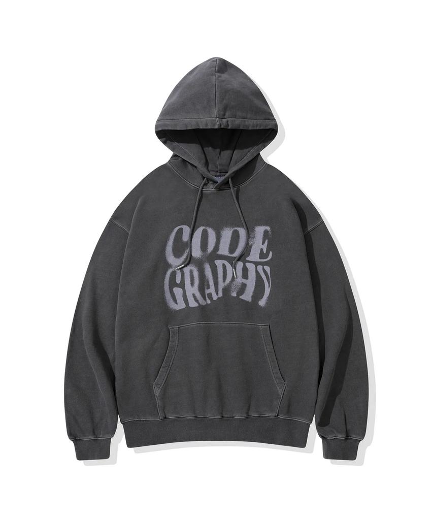 Толстовка с капюшоном Cgp Pigment Codegraphy Wave_Угольный