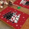 4pcs/6pcs Christmas Table Placemats, Plaid Xmas Tree Print for Home Kitchen Placemats, Suitable for Home Kitchen Restaurant Decor, Holiday Party Table