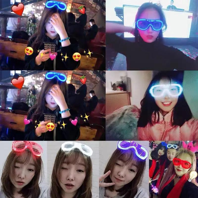 Luminous Light Glasses Bar Party Concert Props Fluorescent LED Glowing Night Party Photo Props Kids Happy Birthday Party Decor