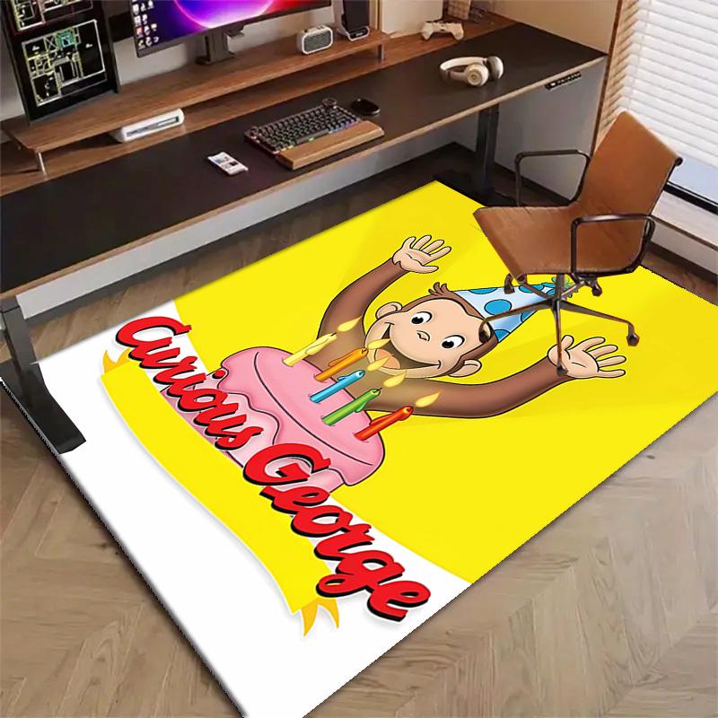 1pc Curious George (4) Design Printed Area Rug Carpet for Bedroom Living Room Home Decor Rugs Mat Non Slip Mat Rug for Bedside
