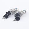 2/3 Positions Rotary Buttons 16/19/22mm Metal Brass Chrome Key Push Selector Switch 2NO2NC Press Without LED 2 keys