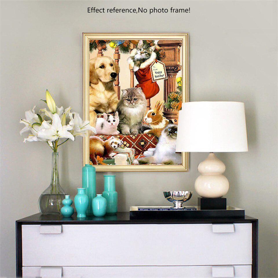 Diamond Painting Animal Mosaic 5D DIY Cross Stitch Rhinestones Full Round Diamond Embroidery