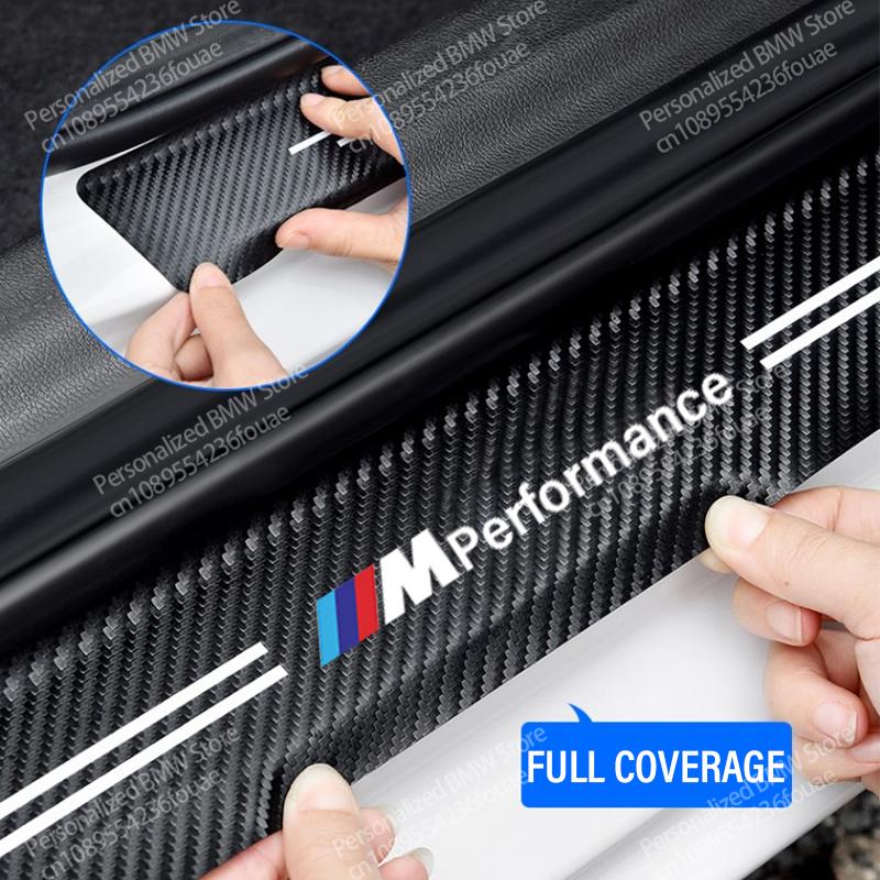 LKCW9 4/8Pcs Car Door Sill Scratch Resistent Sticker Threshold Pad For BMW M Performance 2 1 3 4 5 Series X1 X2 X3 X4 M2 M3 M4 M5 M6
