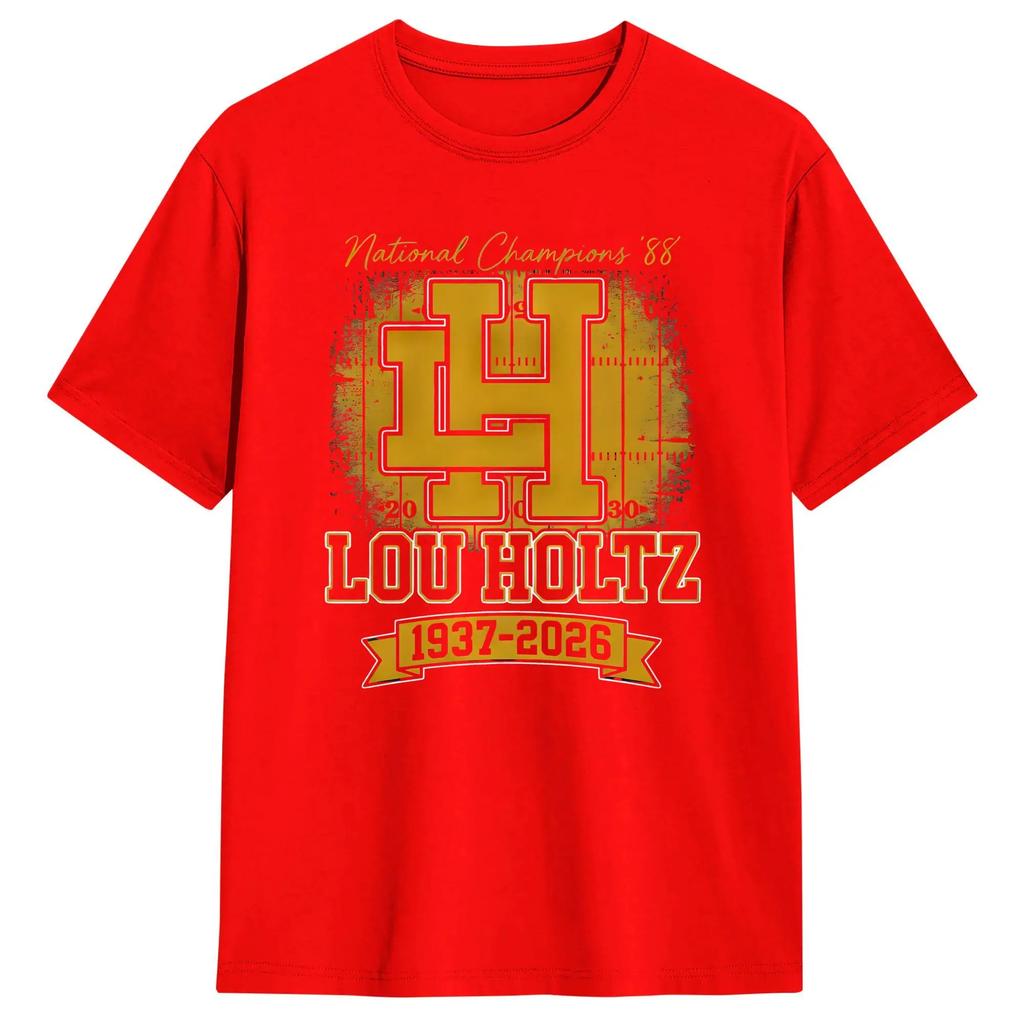 Lou Holtz Lh 1937 2026 T Shirt Unisex Pure Cotton Funny Tshirt Round Neck Tees Short Sleeve Tops Plus Size