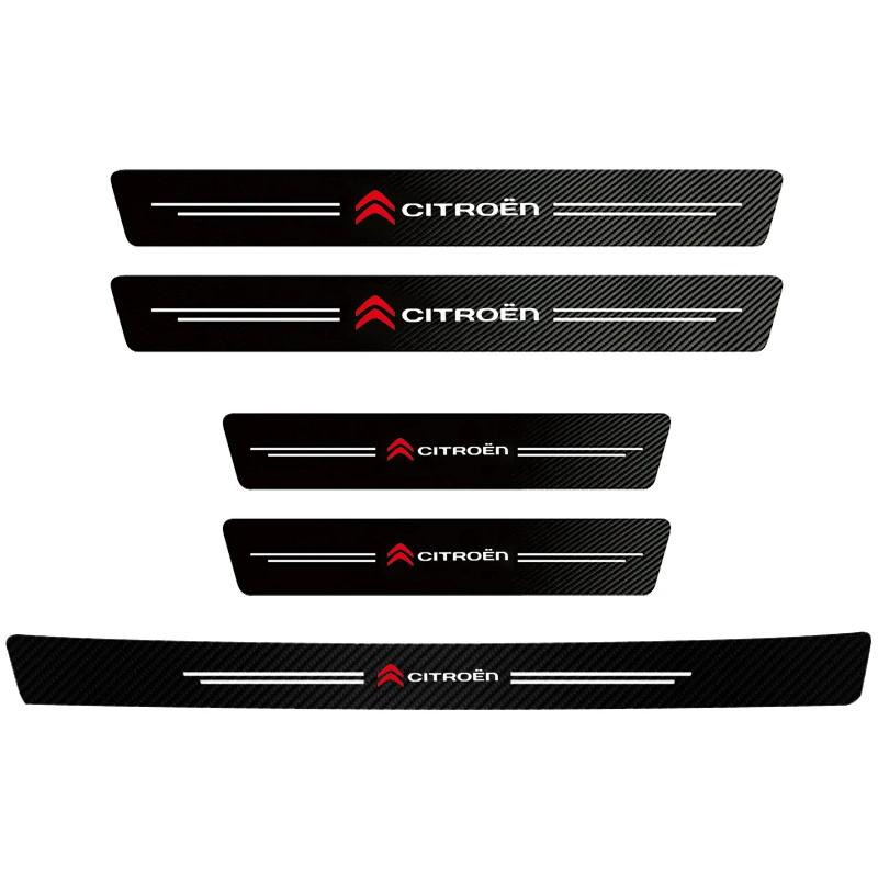 AXSR8 Carbon Fiber Protective Film for Citroen DS SPIRIT DS5 DS6 DS3 DS4 DS7 C3 Elysee Car Door Sill Scuff Plate Sticker Accessories