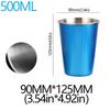 350/500ml 304 Stainless Steel Metal Cup Beer Cups Wine Coffee Household Office Bar Travel Camping Mugs Drinking Coffee Tea Mug