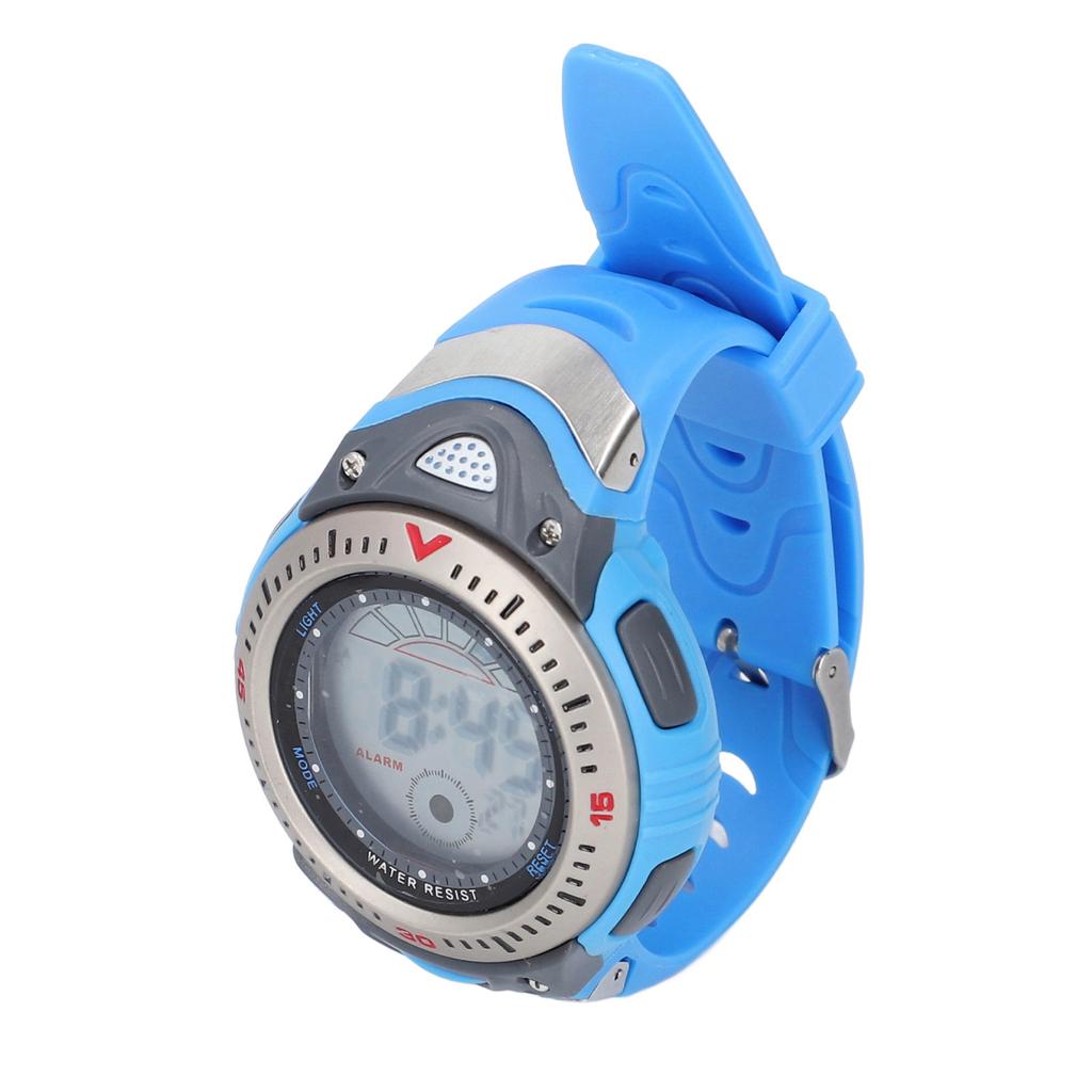 Men Digital Sports Watch 50M Waterproof LED Backlight Dual Time Display Stopwatch Week Calendar Alarm Outdoor Watch Blue