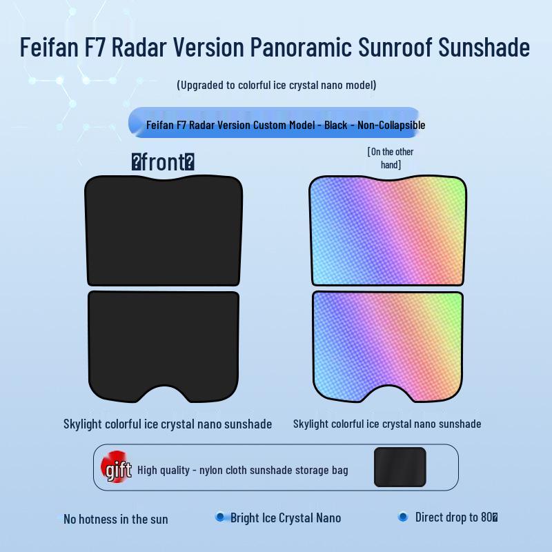 Feifan 23 Model F7 Radar Sunroof Ice Crystal Sunshade: Heat Insulation & Privacy Board.