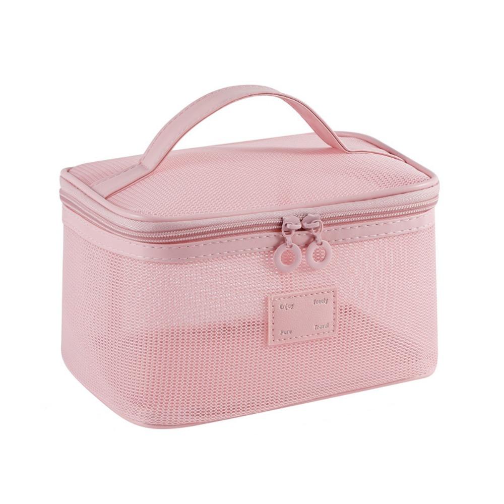 Square Transparent Mesh Cosmetic Bag Lightweight Storage Toiletry Bag  Camping