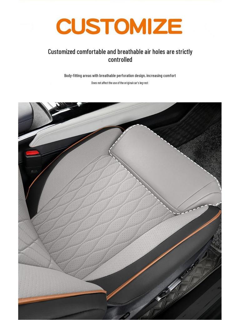 BYD Tang Car Seat Cushion: Perforated Leather, Fits 5/6/7-Seat Models, All-Season Use