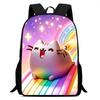 Printed Childrens Pusheen Backpack Outdoor Large Capacity Student Schoolbag