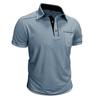 Мужская летняя рубашка с контрастом Business Casual с воротником, карманом, коротким рукавом, футболка