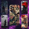 Япония S-Самурай Чехол для телефона для iPhone 17,16,15,14,13,12,Pro,Max,Plus,E,SE4,Air,Mini Черный Мягкий кейс