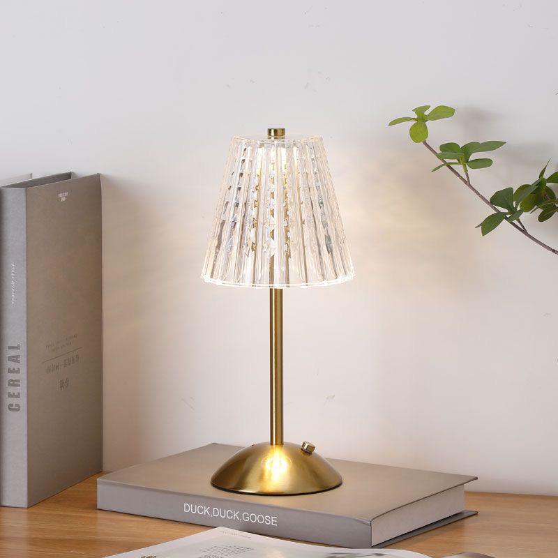 Crystal Retro Bedside Lamp - Luxury Rechargeable Night Light for Master Bedroom