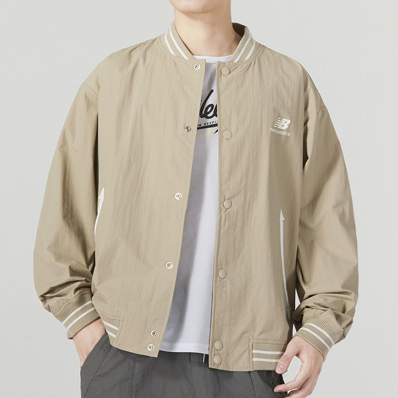 New Balance Куртки Мужские Хаки Воротник-стойка Умеренный Другое AMJ33362-BNN