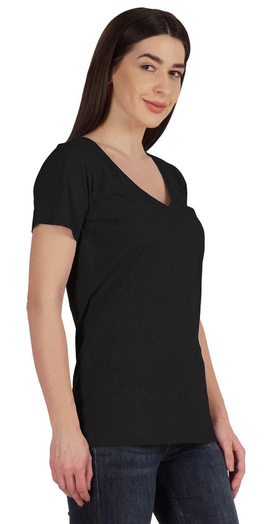 Inkmeso V Neck Basic Tee Classic Fit Short Sleeves Tshirt For Women Summer Cotton Tops