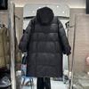 Korean Version Thickened Down Jacket Women's 2025 Winter Medium and Long Over-the-knee White Duck Down Fashionable Loose Hooded Loose Coat