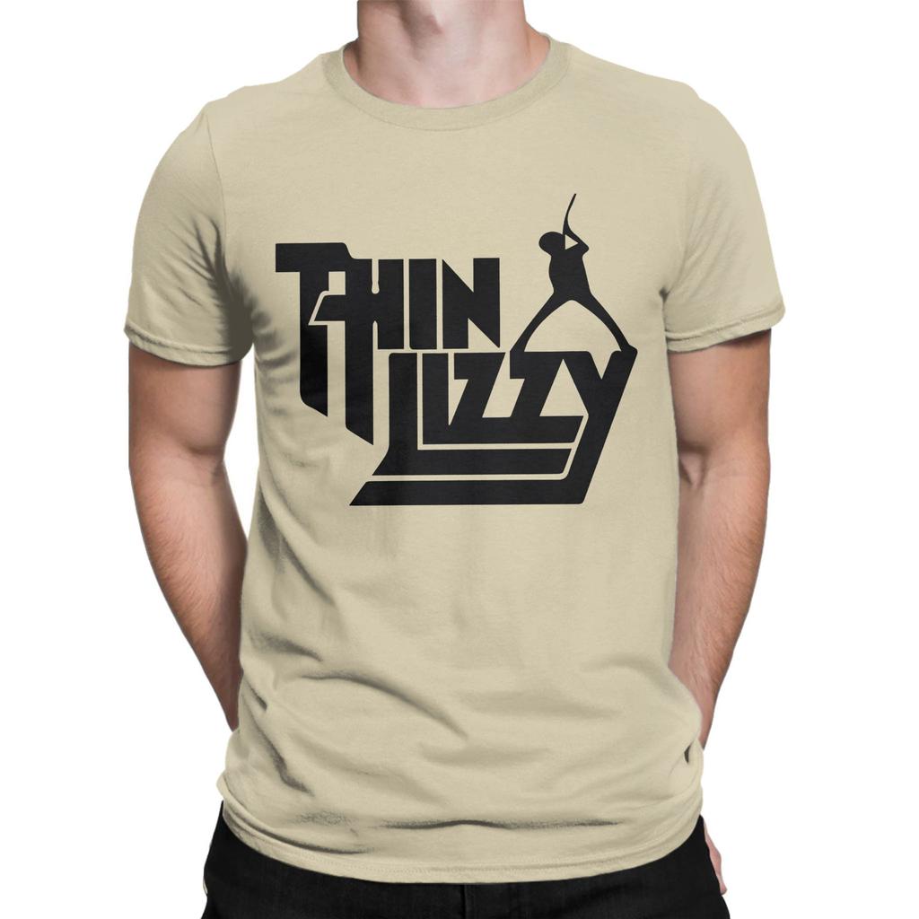 Thin Lizzy Rock Band Logo Apparel Men Women T Shirts Pure Cotton Tee Graphic Printing  T-shirt Clothes
