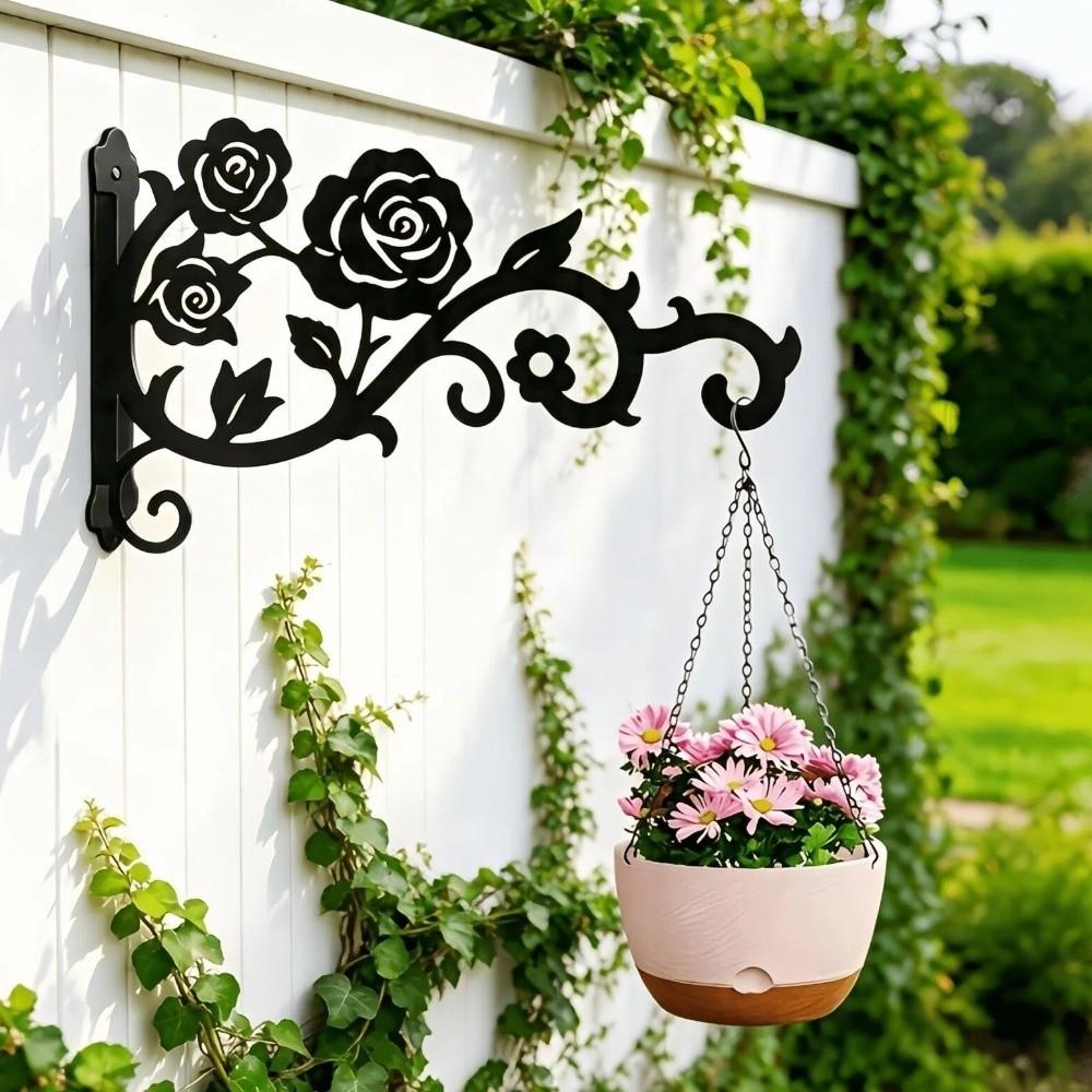 Rustproof Metal Plant Hook Hollow Flower Basket Hook Outdoor Hanging Hook Courtyard Decoration