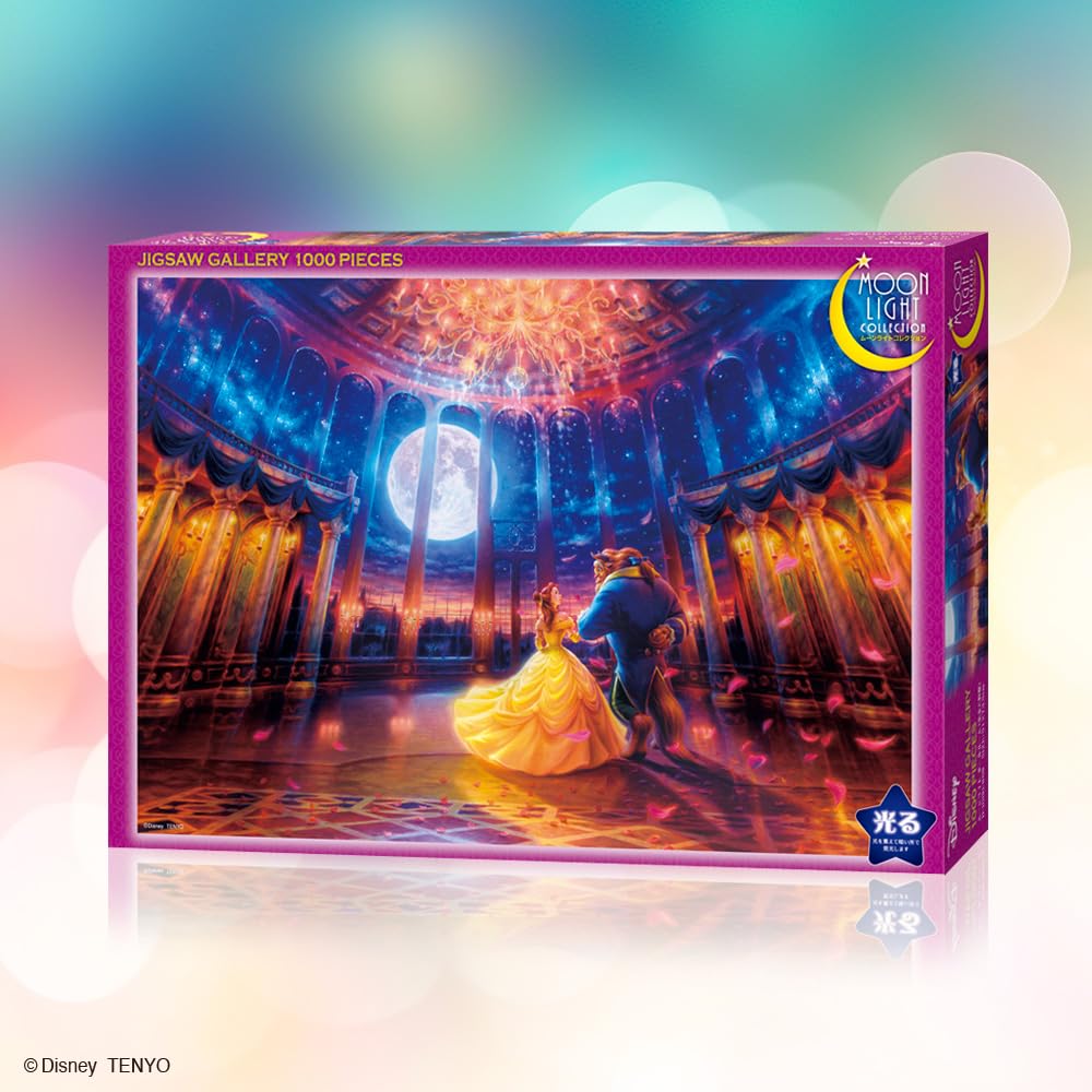 Tenyo в пазле из 1000 элементов Disney Beauty and the Beast Moonlight Ballroom поставляется с клеем и шпателем. В комплект входит сервисная карта [Сделано в Японии]
