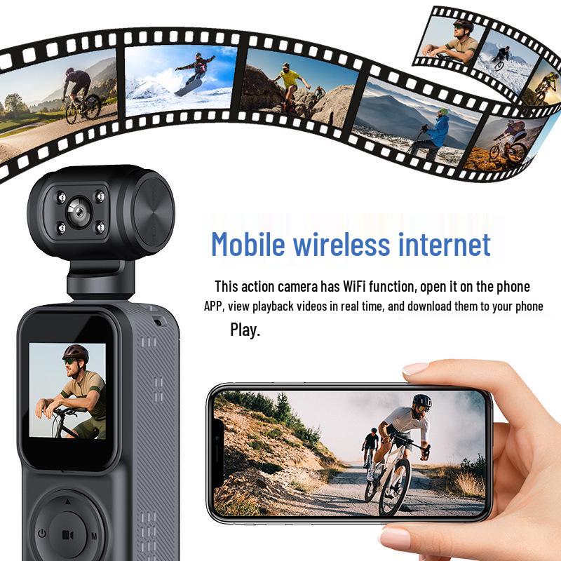 Q5 4K Ultra HD Handheld Camcorder with Night Vision & Anti-Shake for Outdoor Sports & Cycling