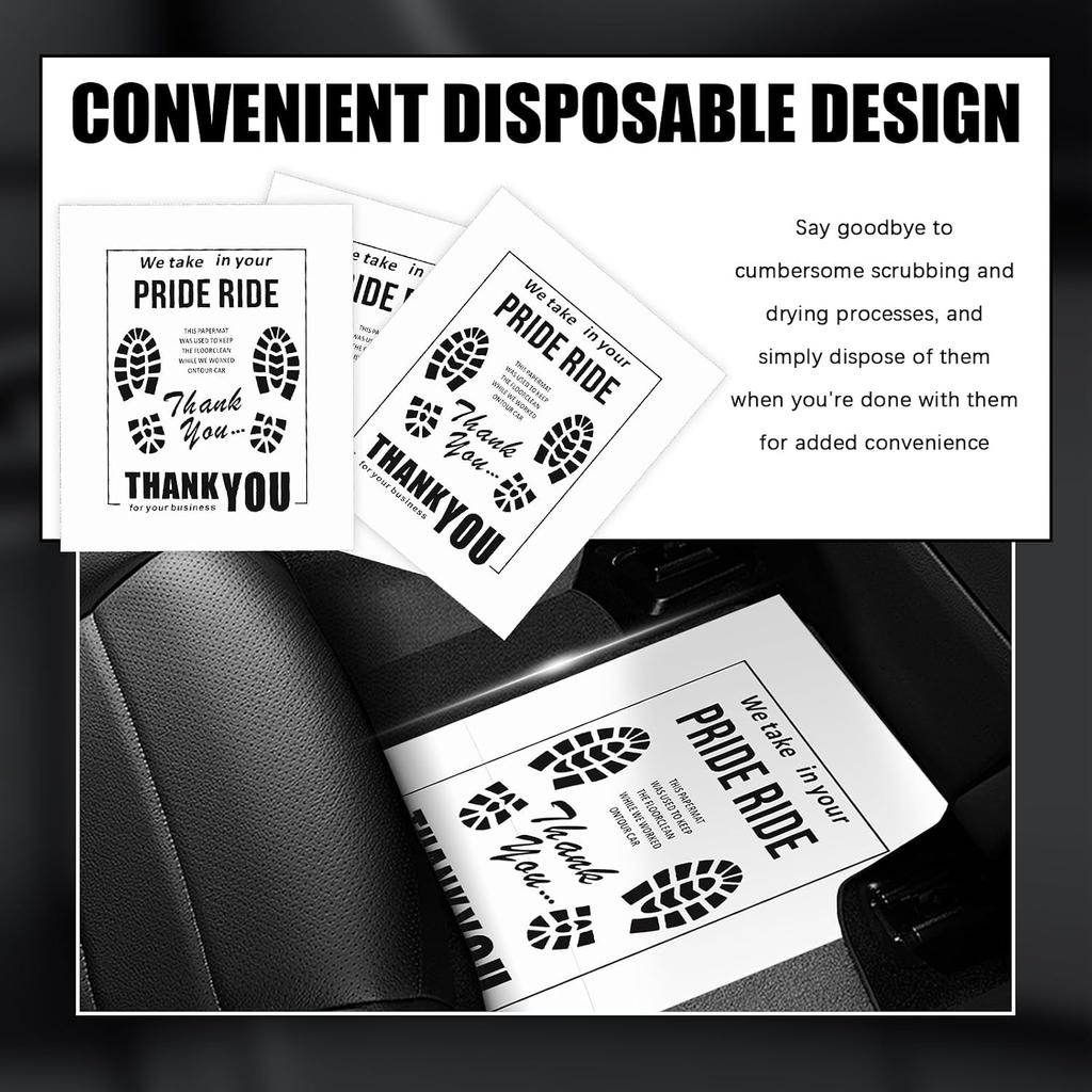 12PCS Paper Floor Mats for Cars Detail,Patterned Foldable Disposable Car Floor Mats for Shield Original Carpets from Dirt,Universal Disposable Floors