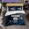 Manchester City Pattern 3 Pieces Bedding Set Soft Microfiber Duvet Cover with Pillow Cases for Bedroom