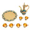 Zinc Alloy Turkish Coffee Pot Set Vintage Tea Service Set  Display Collection
