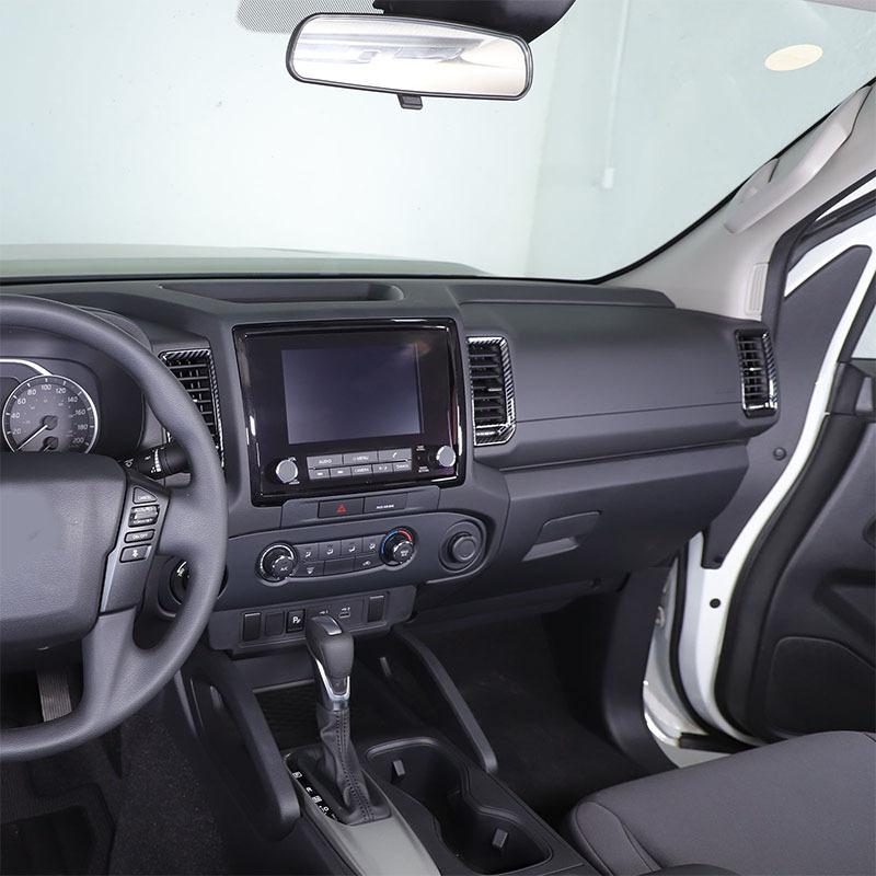 For Nissan Frontier -2024 ABS Carbon Fiber Car Center Console Air Outlet Vent Fram Cover Trim Interior Car Accessories