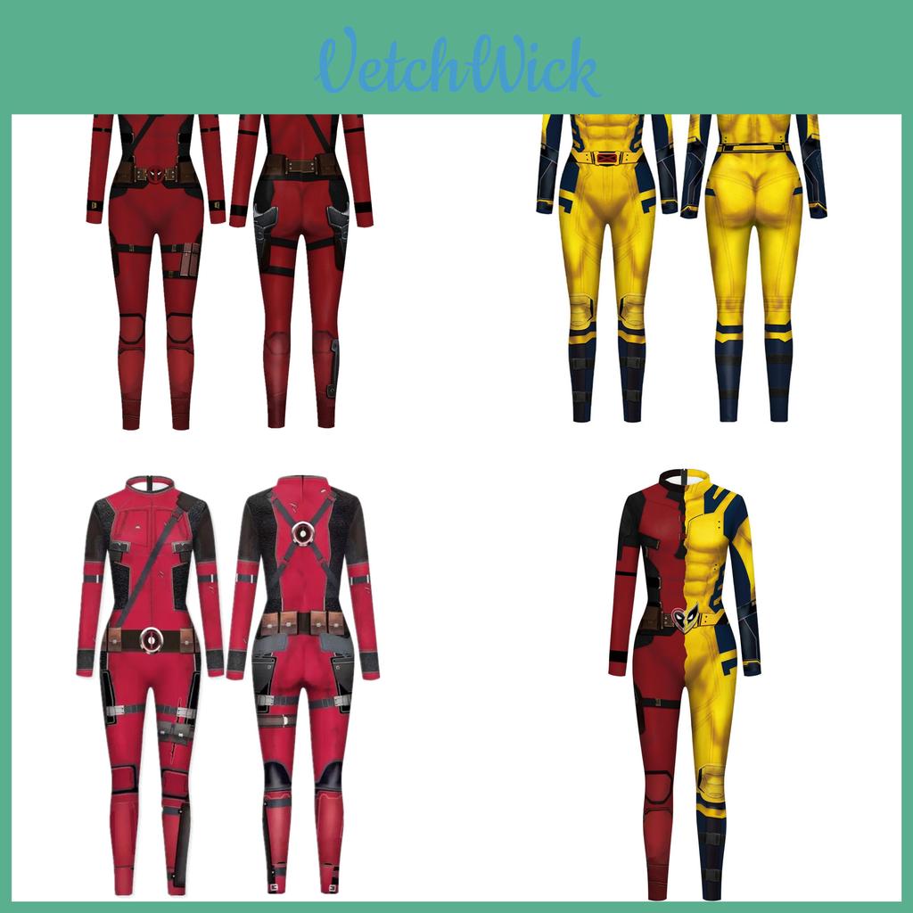 Marvel Deadpool And Wolverine Jumpsuit For Adults For Halloween Cosplay Events
