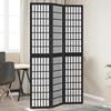VidaXL Room Divider 3 Panels Black Solid Paulownia Wood, Privacy Screen, Room Partition Panel, 358767
